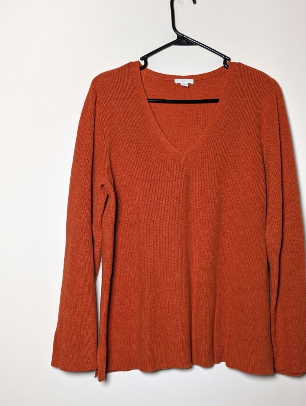 J.Jill Knit Orange V neck Sweater Size Large